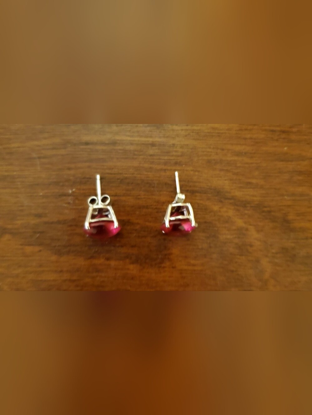 Crystal Megenta Errings - Picture 2 of 2